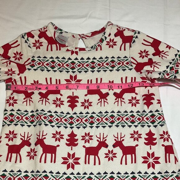 Hanna Andersson Girls Size 5 110cm Reindeer Dear Deer Flannel Nightgown - Picture 4 of 7